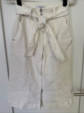 Thakoon Ivory Tie-Waist Midi Skirt